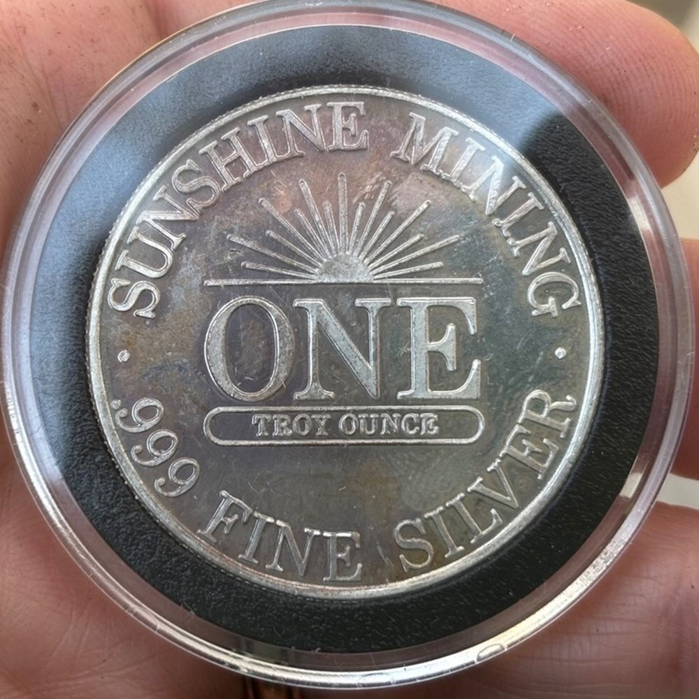 coins ingots bullion ingot united states private mint sunshine minting 1991 silver round 1 ounce 999 fine