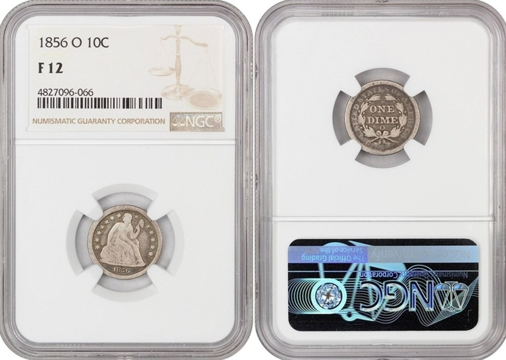 coins world united states silver seated liberty dime 1856 o