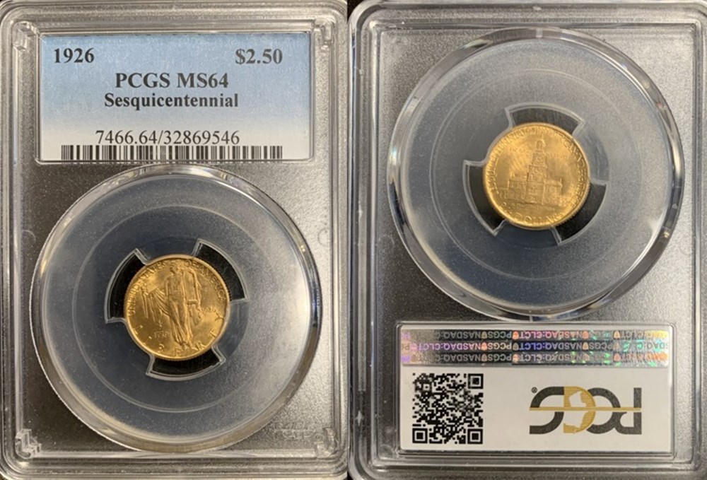 United States: 1926 gold Sesquicentennial commemorative quarter eagle ($2.50) 5 coins world united states 1926 gold sesquicentennial commemorative quarter eagle 2 50