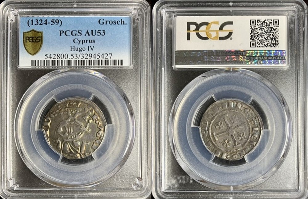 coins crusader states cyprus ca 1324 1359 silver gros of hugo iv