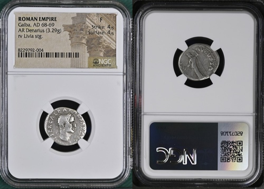 Roman Empire: ca. 68-69 AD silver denarius of Galba 5 coins ancient to romans imperial and republican roman empire ca 68 69 ad silver denarius of galba
