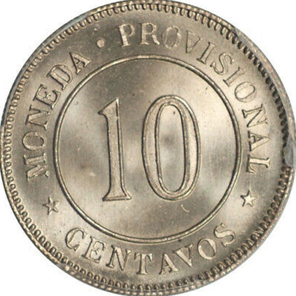 coins world peru 1879 copper nickel 10 centavos provisional coinage