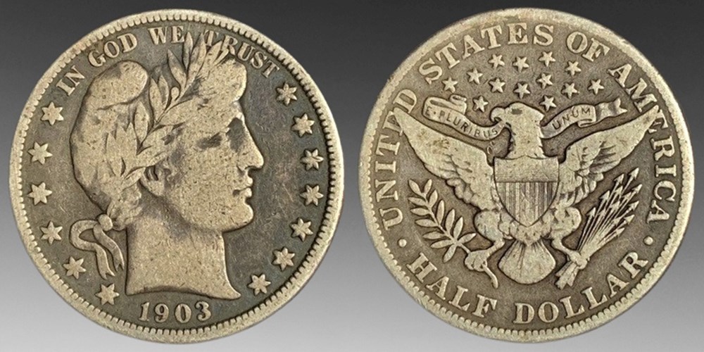 coins world united states silver barber half dollar 1903