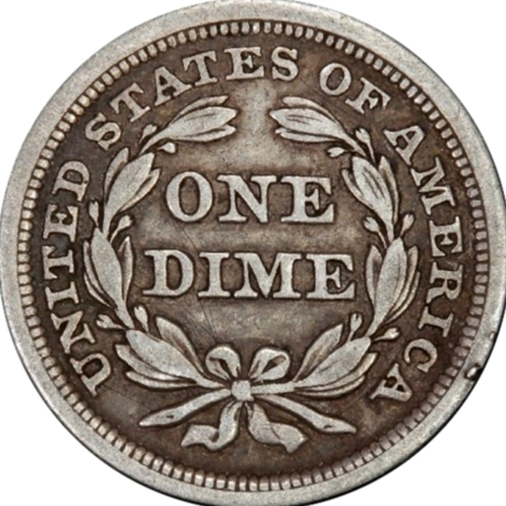 United States: silver Seated Liberty dime, 1853, arrows at date 5 coins world united states silver seated liberty dime 1853 arrows at date