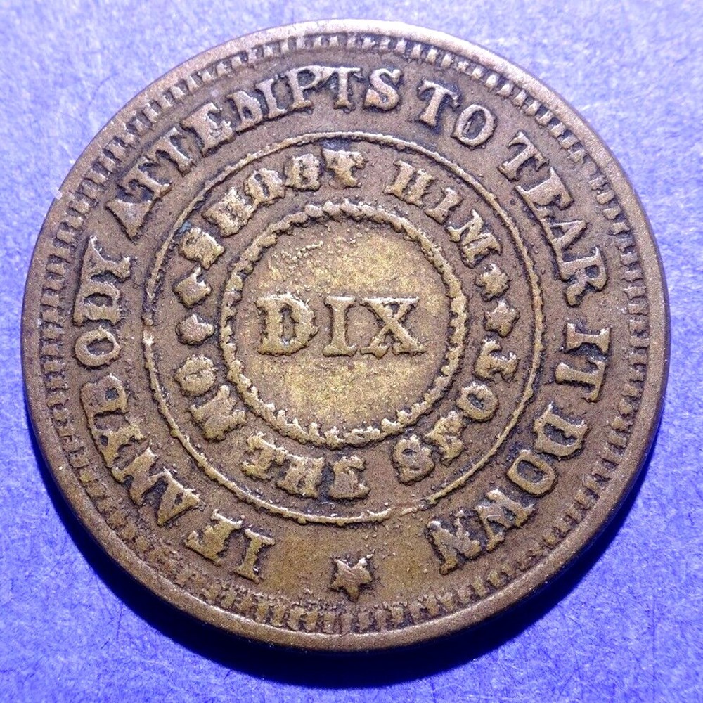 United States: 1863 bronze patriotic Civil War token ("Flag Of Our Union" / "Shoot Him On The Spot") 3 coins exonumia tokens weights united states 1863 bronze patriotic civil war token flag of our union shoot him on the spot