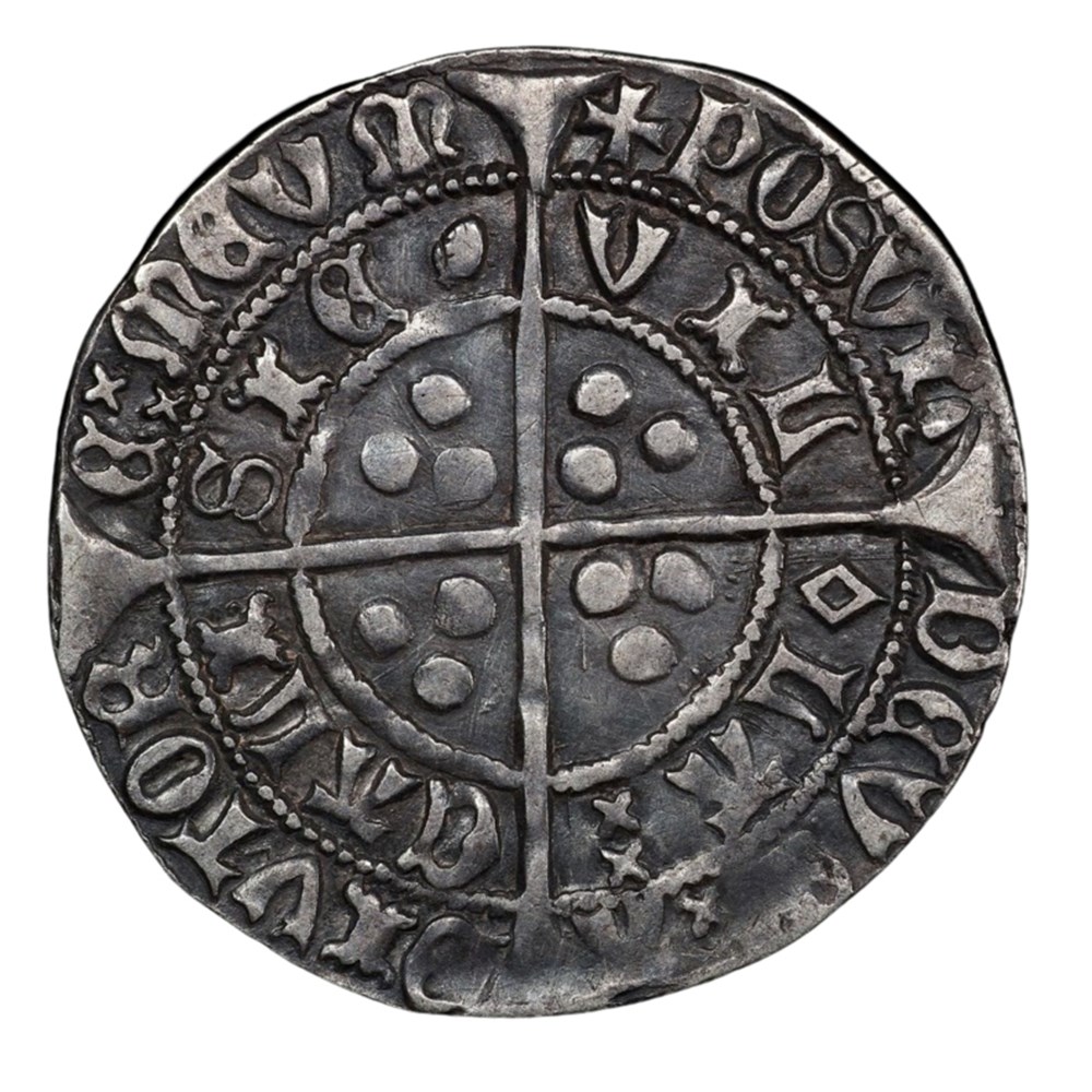 England: ca. 1431-1432 silver groat of Henry VI, from the Reigate Hoard found in Surrey 4 coins european medieval to kingdom england ca 1431 1432 silver groat of henry vi from the reigate hoard found in surrey