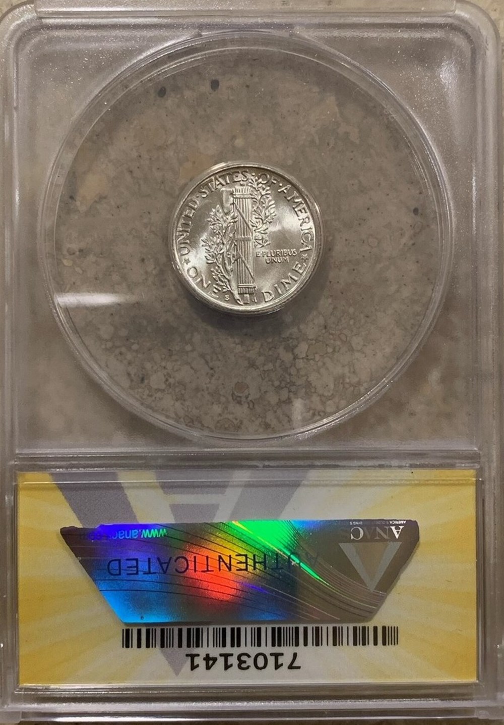 United States: 1940-S silver "Mercury" dime, obverse die breaks (ANACS MS63) 3 coins world united states 1940 s silver mercury dime obverse die breaks anacs ms63
