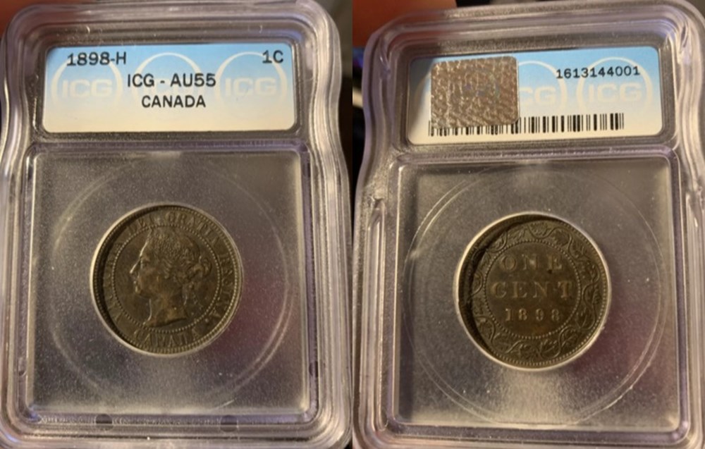 Canada: 1898-H bronze large cent of Queen Victoria (ICG AU55) coins world canada 1898 h bronze large cent of queen victoria icg au55
