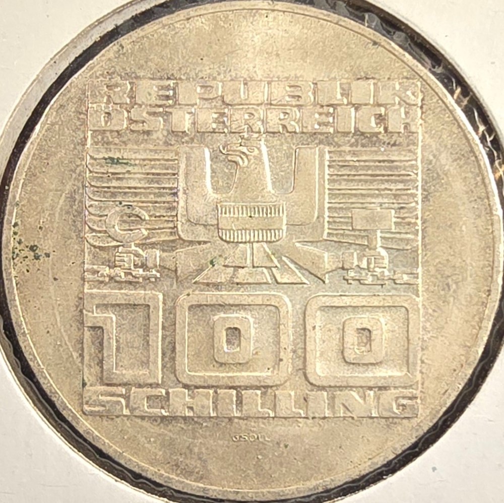 Austria - 100 Shillings, 1975 3 coins world austria 100 shillings 1975