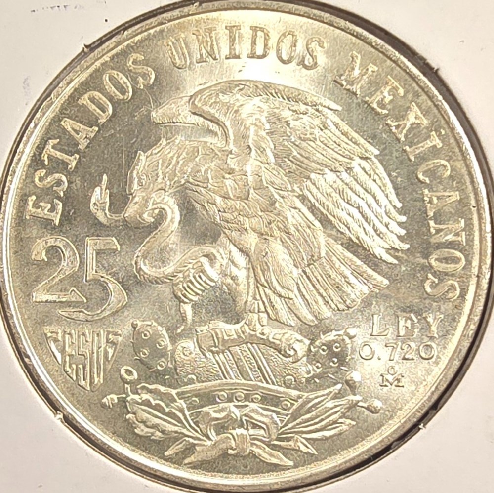 coins world mexico 25 pesos 1968