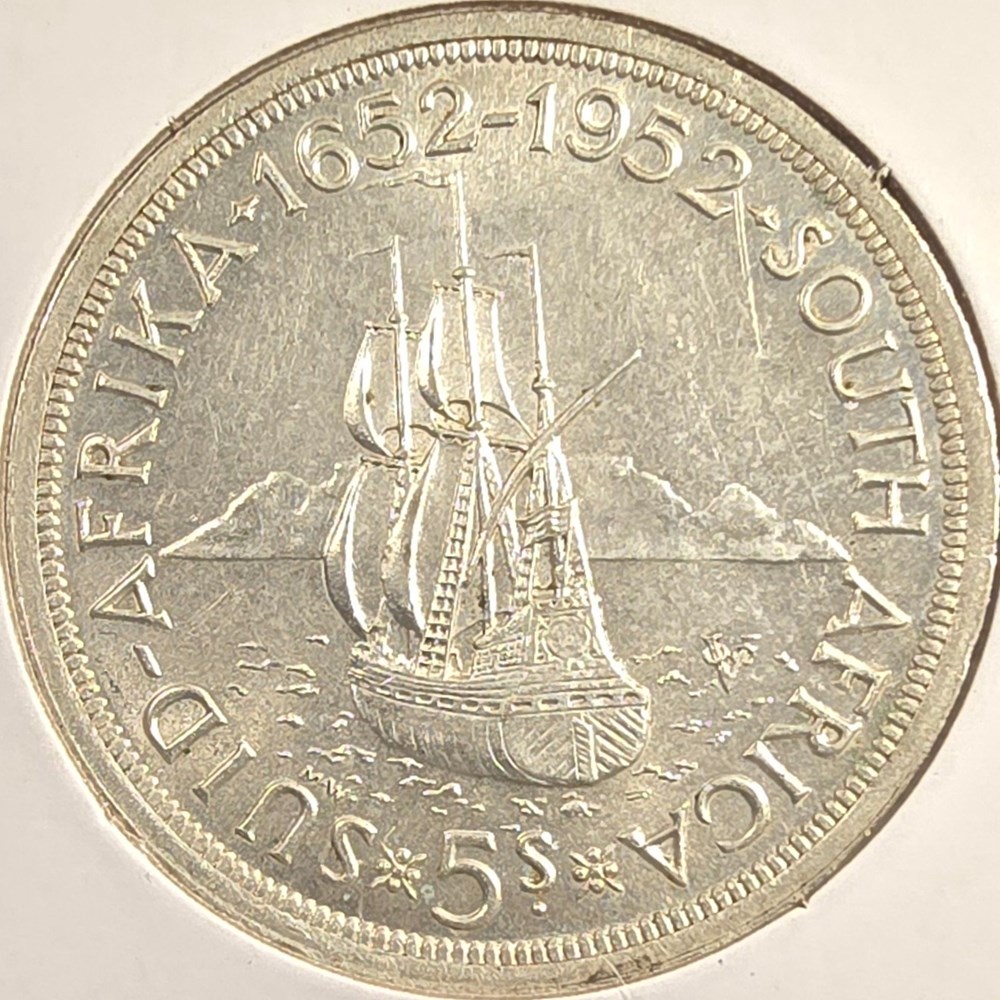 coins world south africa 5 shillings 1952