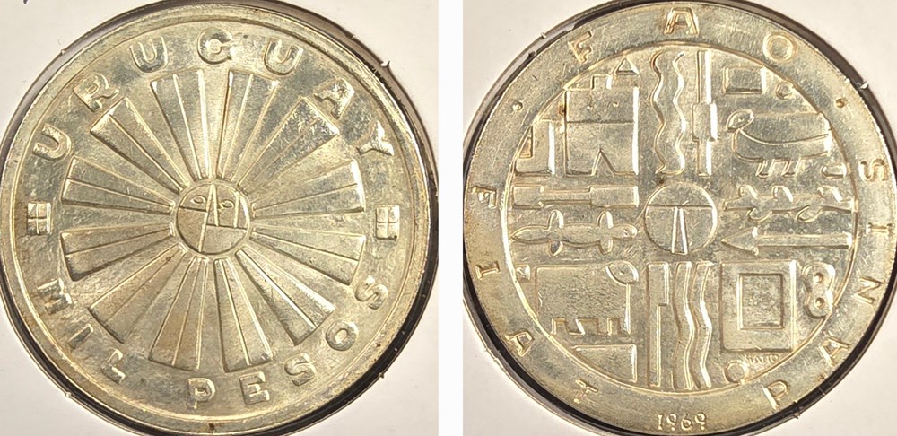 Uruguay - 1000 Pesos, 1969 coins world uruguay 1000 pesos 1969