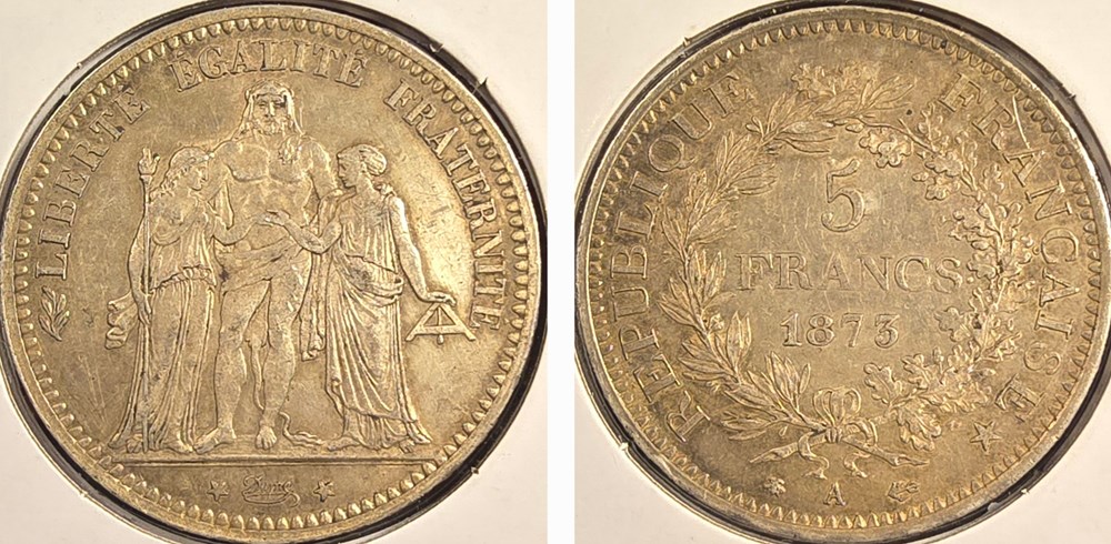 coins world france 5 francs 1873