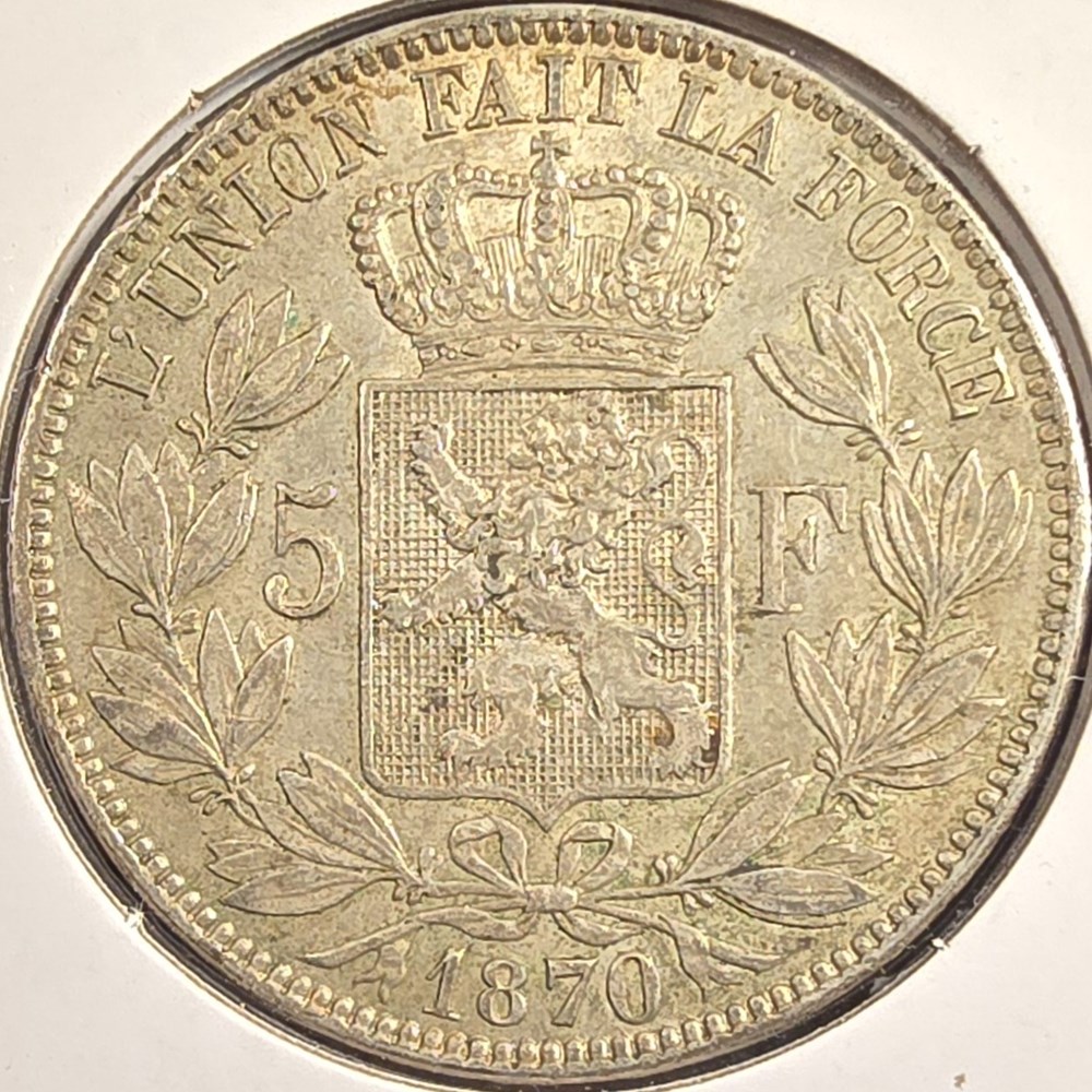 Belgium - 5 Francs, 1867 3 coins world belgium 5 francs 1867