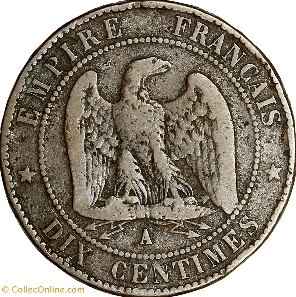 monnaies monde france dix centimes tete nue napoleon iii 1856 paris