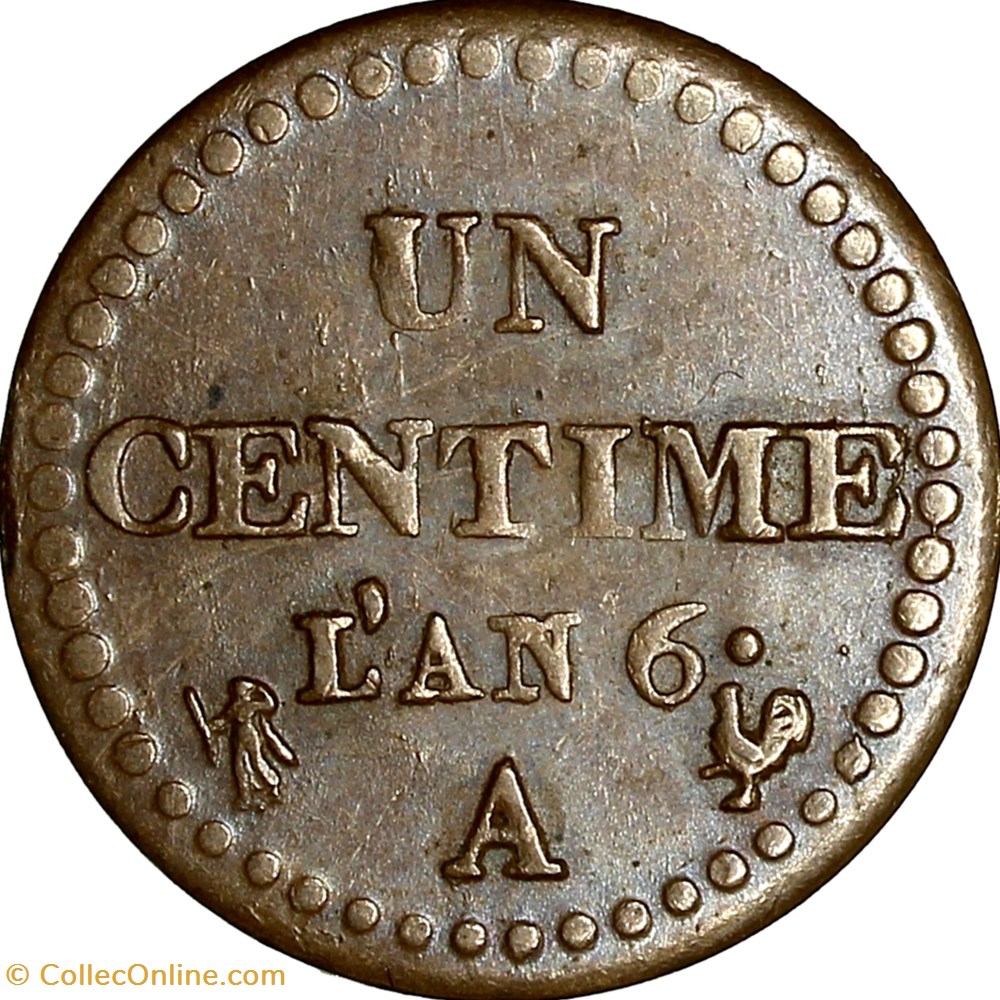 Un centime Dupré, le Directoire, an 6, 6 grand, 53 / 50 perles, Paris monnaies monde france un centime dupre le directoire an 6 6 grand 53 50 perles paris