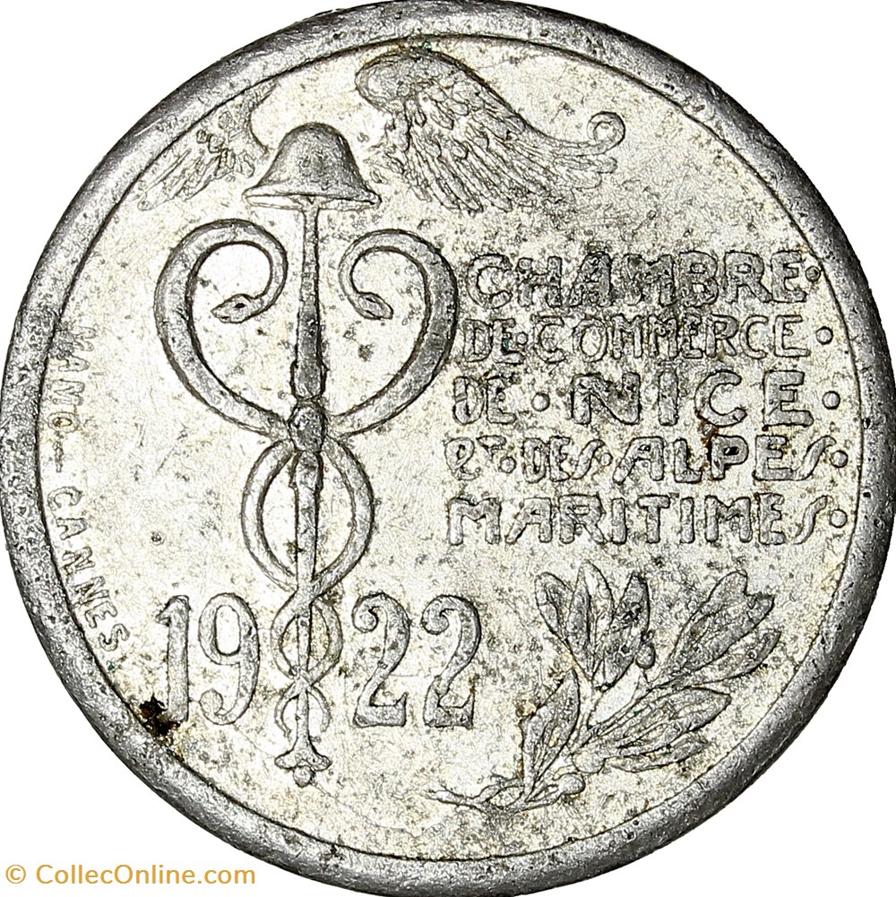 10 centimes, Chambre de Commerce de Nice et des Alpes Maritimes, 1922 monnaies monde france 10 centimes chambre de commerce de nice et des alpes maritimes 1922