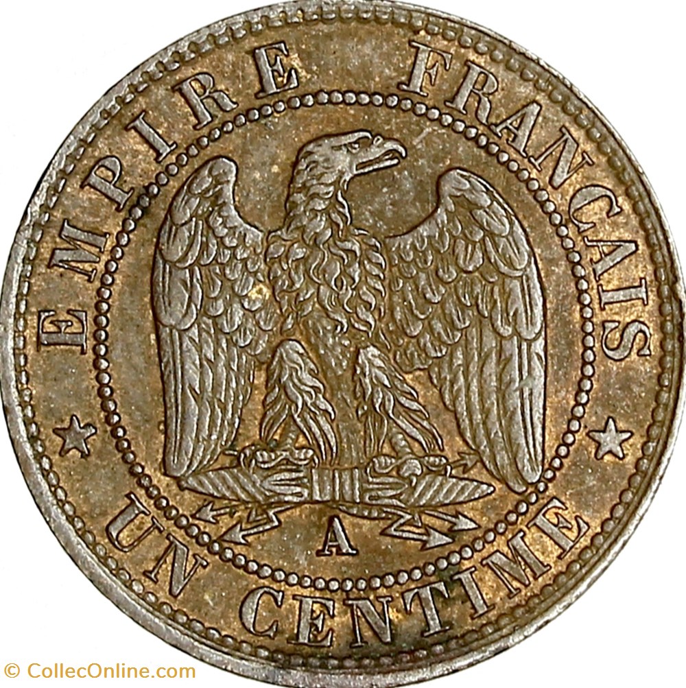 Un centime, tête laurée, Napoléon III, 1862, Paris monnaies monde france un centime tete lauree napoleon iii 1862 paris