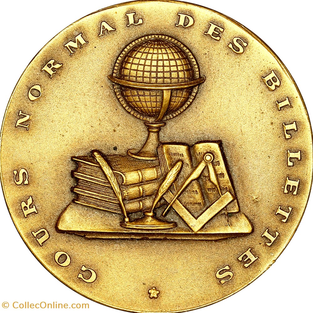 Médaille du cours normal des Billettes, date indéterminée medailles france professionnels societe medaille du cours normal des billettes date indeterminee