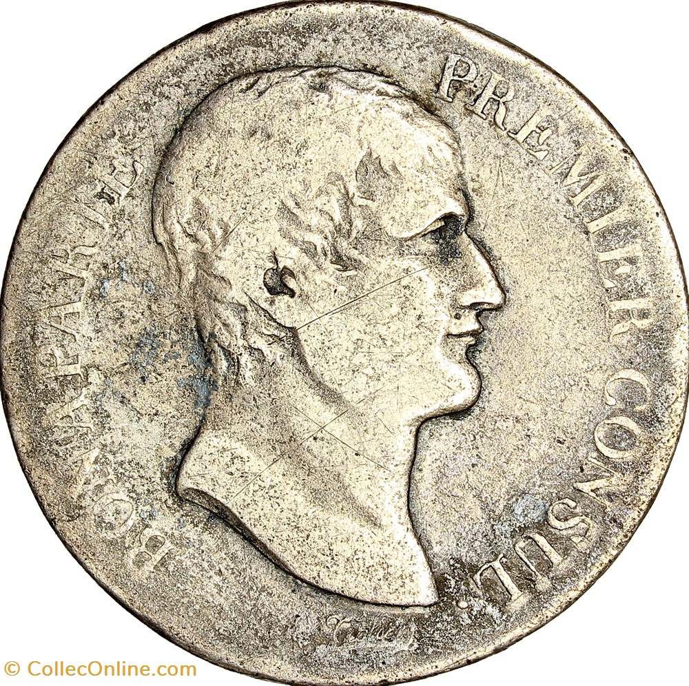 5 francs Bonaparte, Premier Consul, le Consulat, an XI, Paris monnaies monde france 5 francs bonaparte premier consul le consulat an xi paris