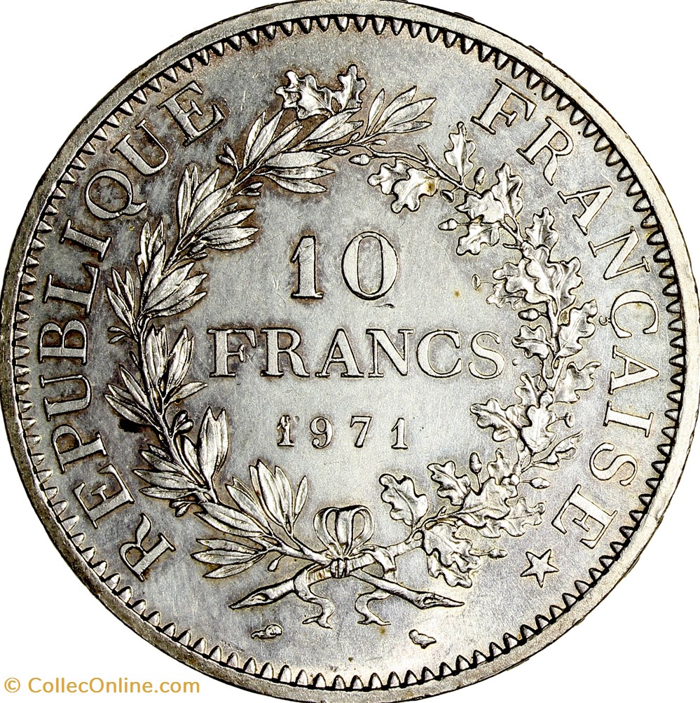 10 francs Hercule, 1971 monnaies monde france 10 francs hercule 1971
