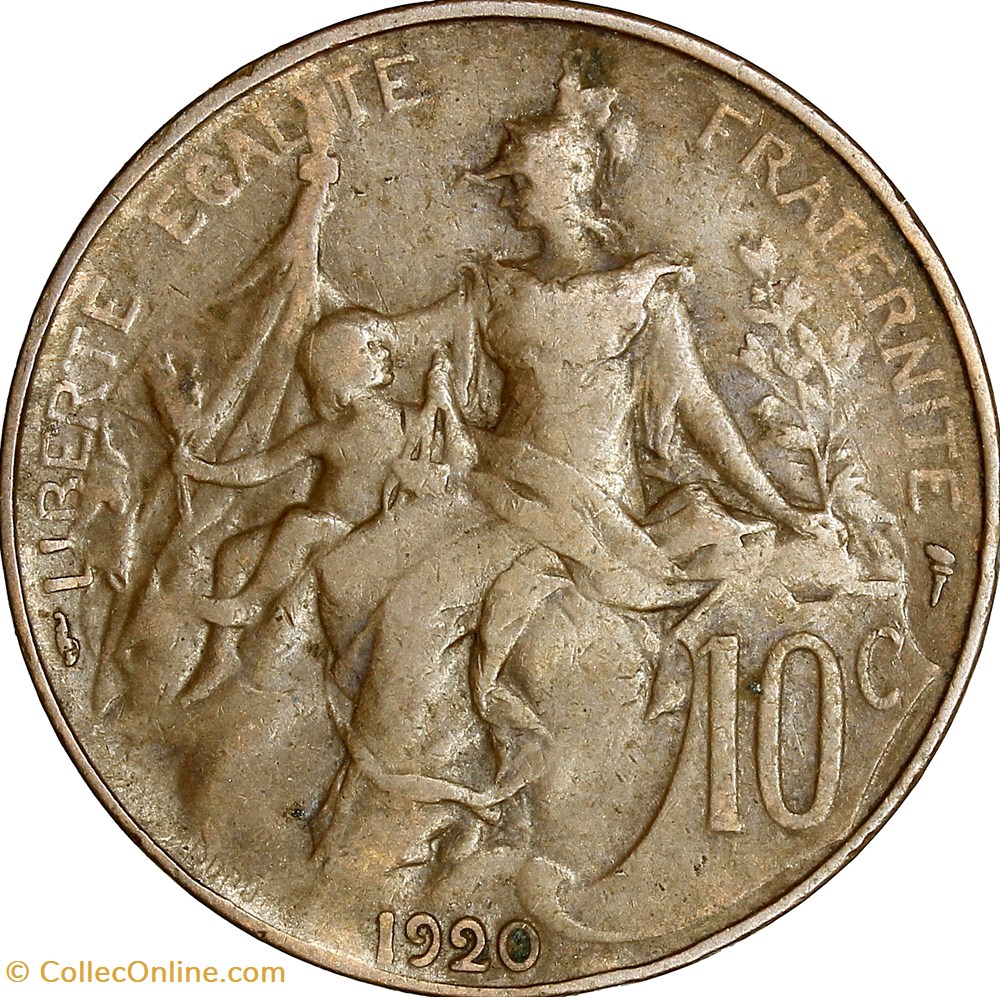 10 centimes Daniel-Dupuis, IIIe République, 1920 monnaies france modernes 10 centimes daniel dupuis iiie republique 1920
