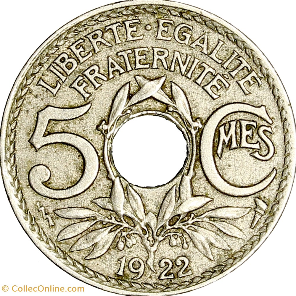 5 centimes Lindauer, petit module, IIIe République, 1922, Poissy monnaies monde france 5 centimes lindauer petit module iiie republique 1922 poissy