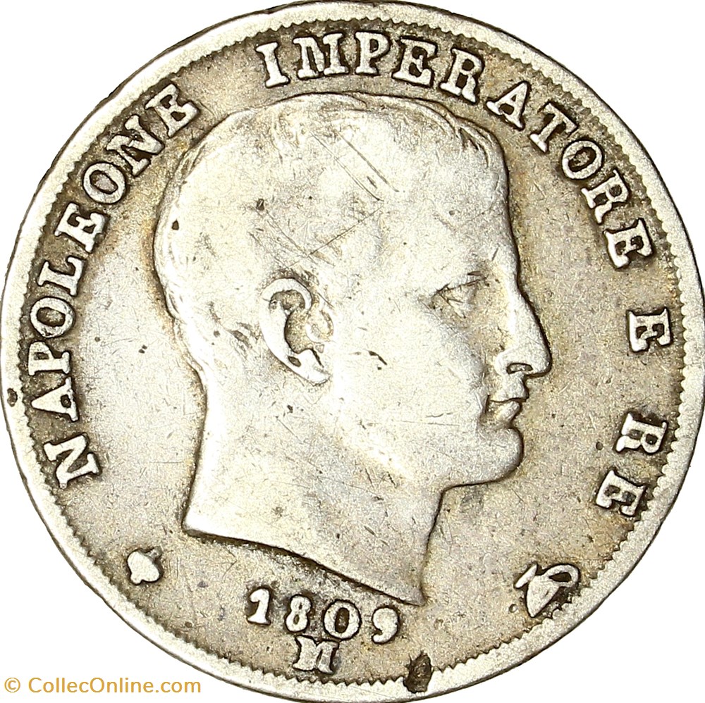 monnaies monde france 1 lira italie napoleon ier 1809 milan