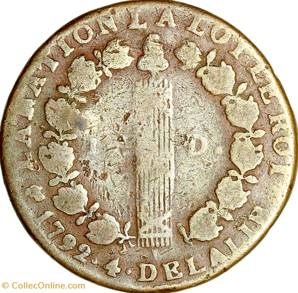 monnaies monde france 12 deniers au faisceau type francois louis xvi 1792 an 4 lyon