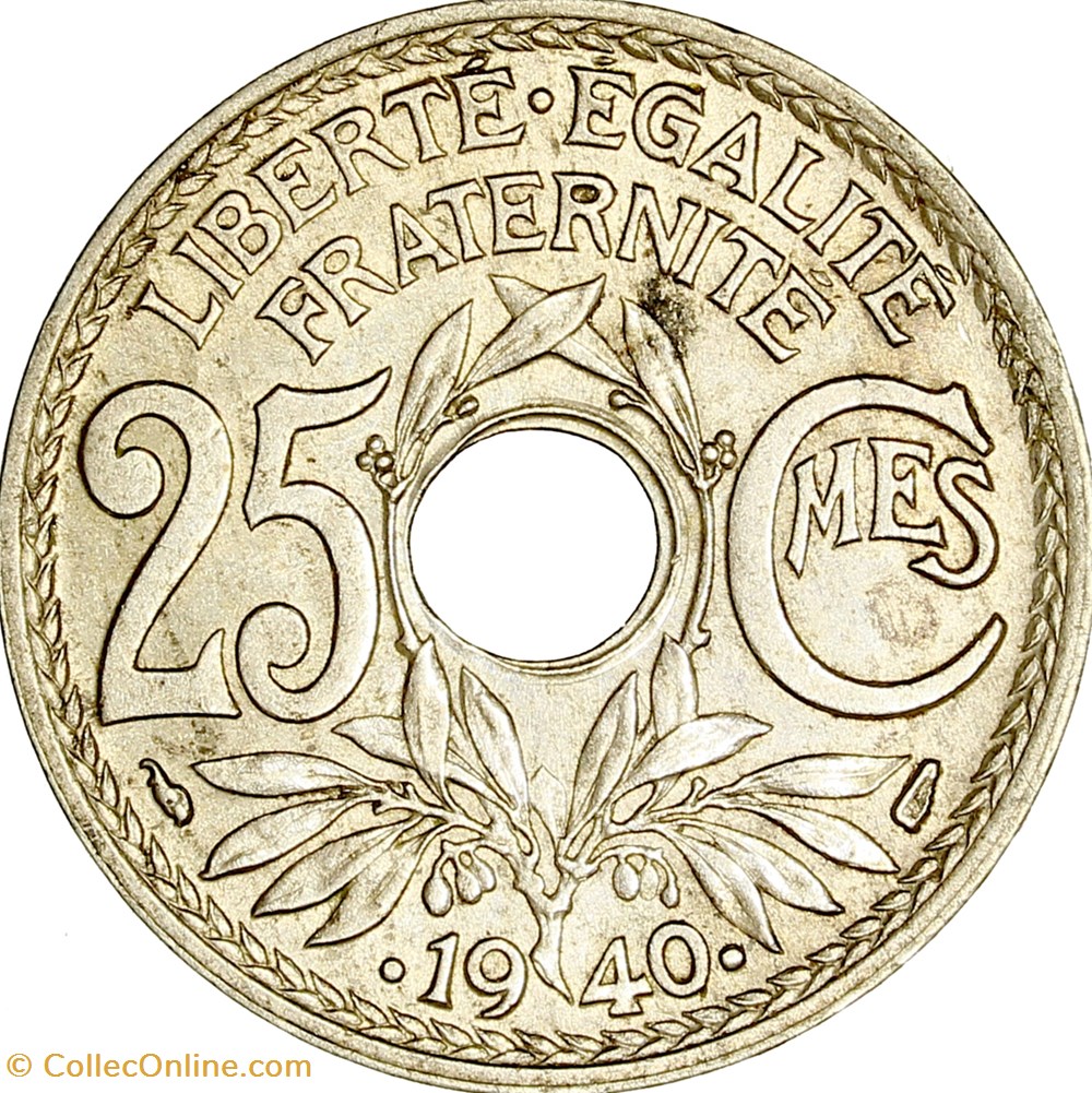 25 centimes Lindauer, IIIe République, ·1940· monnaies monde france 25 centimes lindauer iiie republique 1940