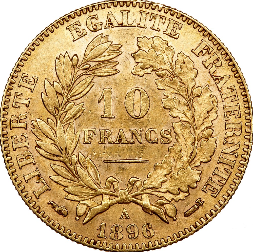 monnaies monde france 10 francs ceres iiie republique 1896 paris