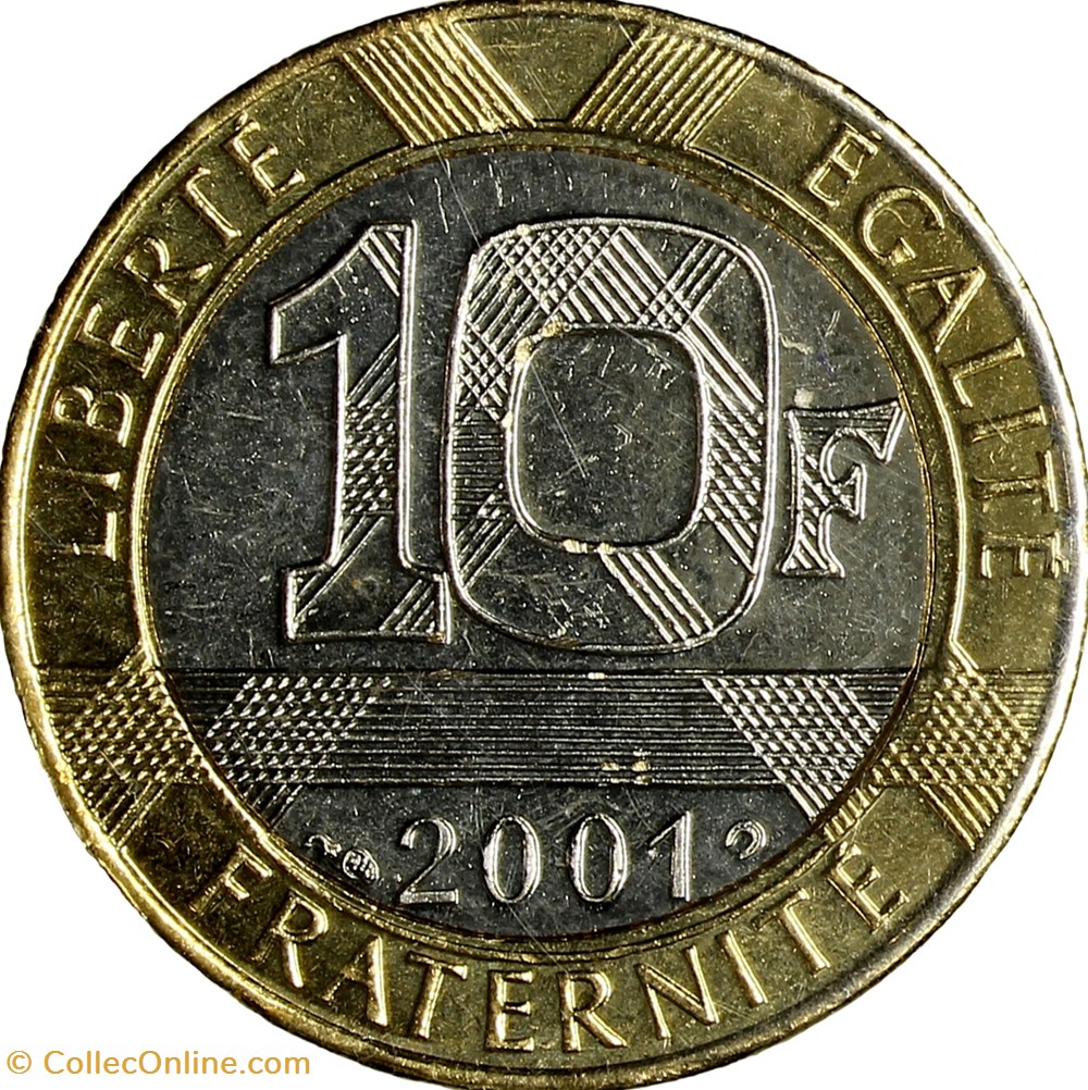 10 francs Génie de la Bastille, BU, 2001 monnaies monde france 10 francs genie de la bastille bu 2001