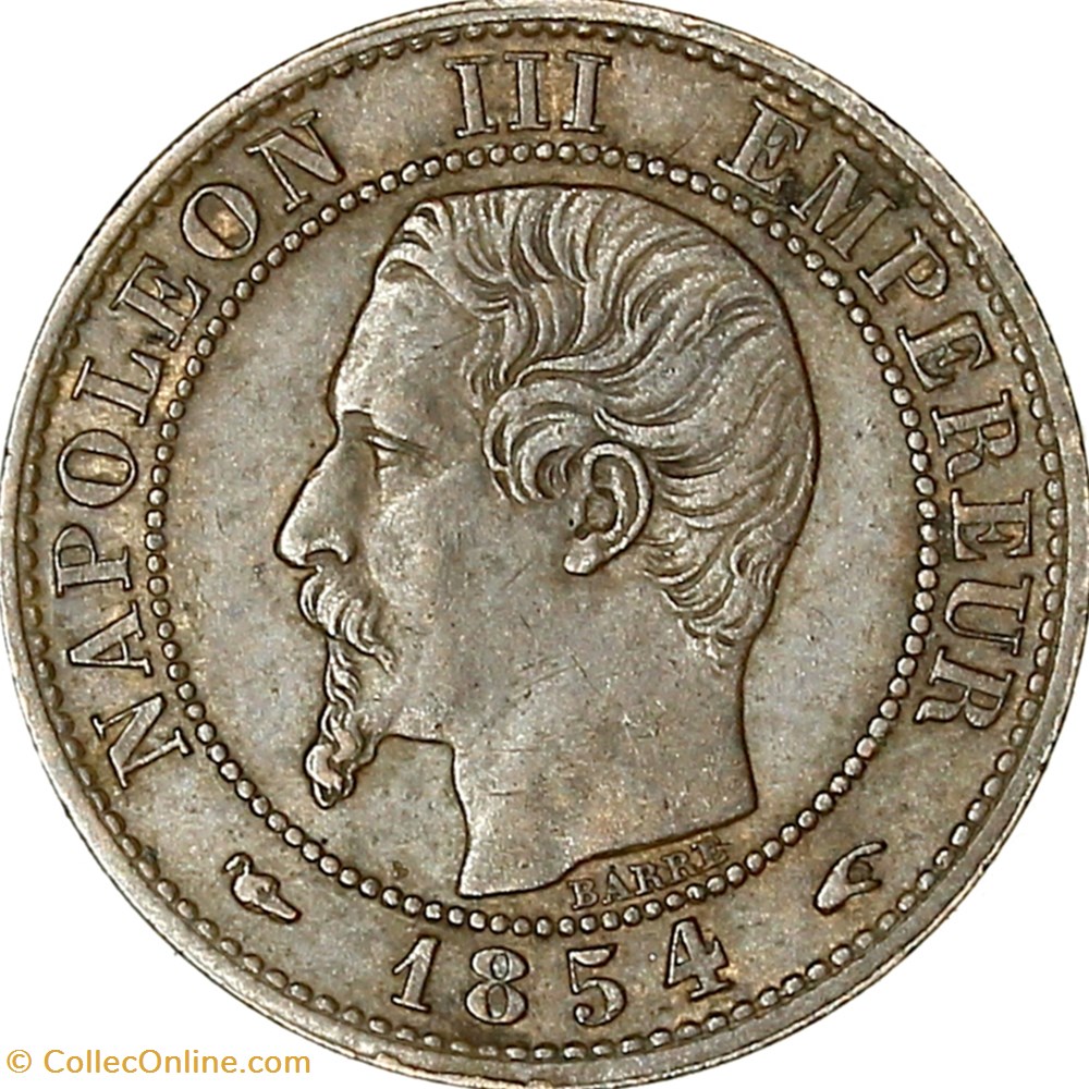 Un centime, tête nue, Napoléon III, 1854, Paris monnaies monde france un centime tete nue napoleon iii 1854 paris