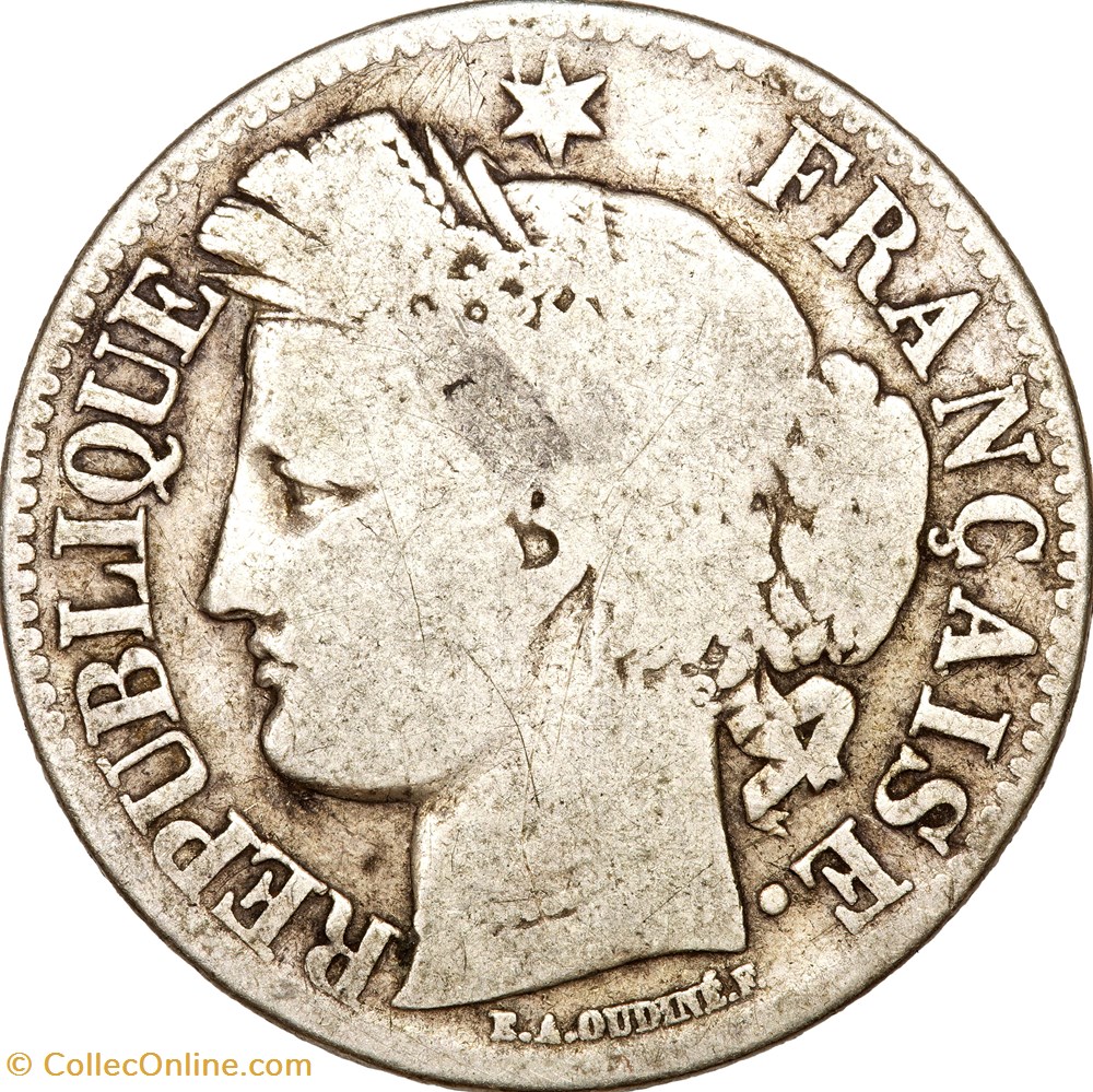 2 francs Cérès, IIe République, 1850, Paris monnaies monde france 2 francs ceres iie republique 1850 paris