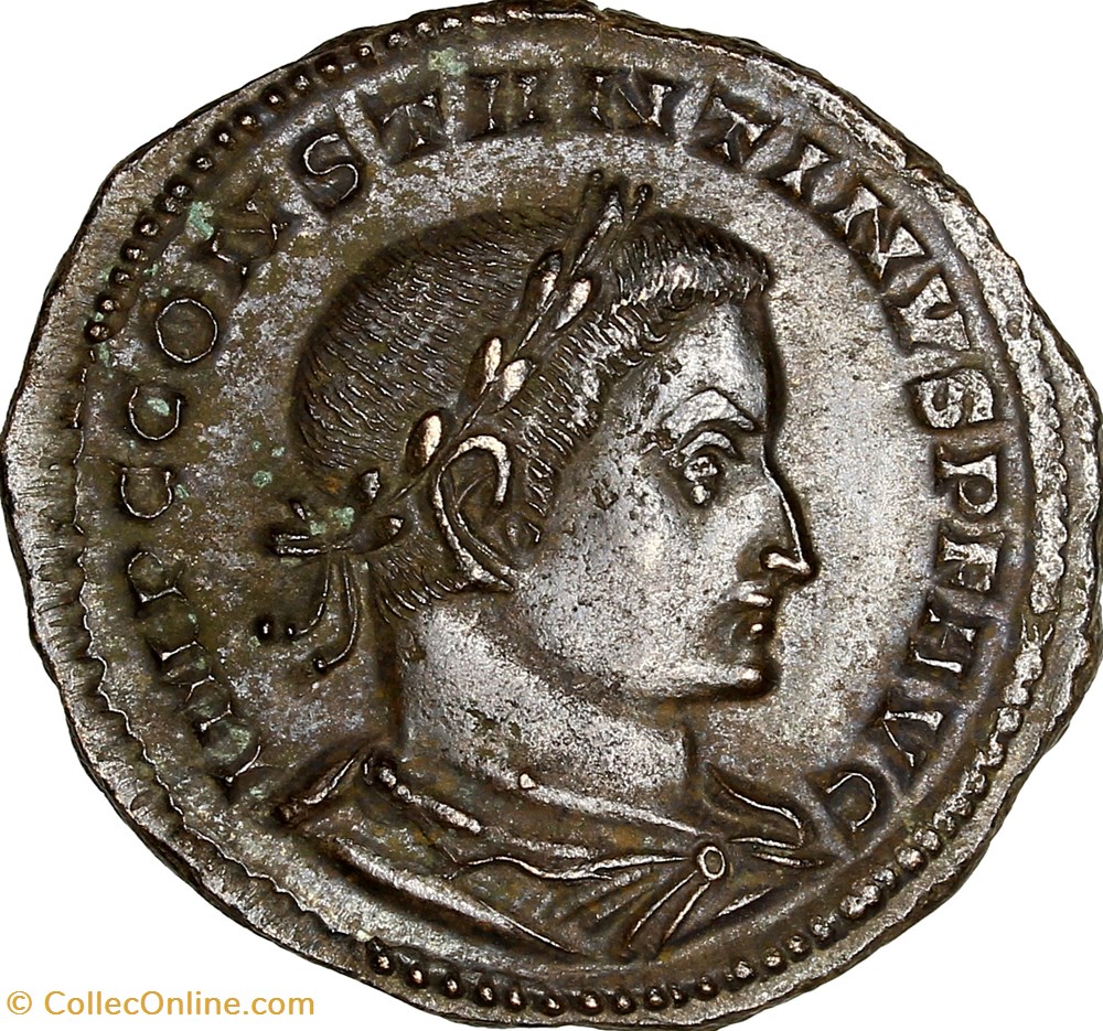 Follis de Constantin Ier, Genius, automne 308 - début 309, Lyon monnaies antiques romaines imperiales et republicaines follis de constantin ier genius automne 308 debut 309 lyon