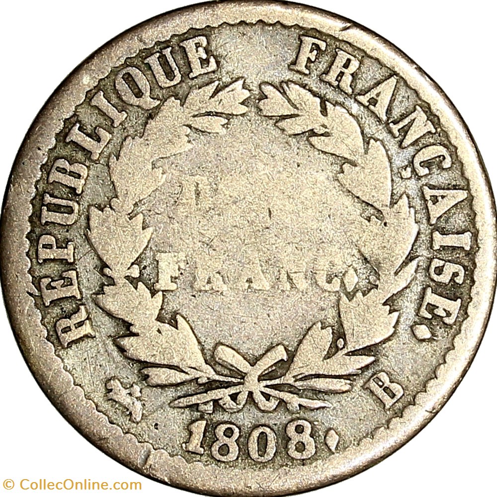 monnaies monde france demi franc tete lauree republique napoleon ier 1808 rouen