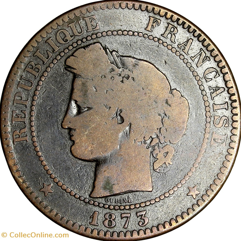 monnaies monde france 10 centimes ceres iiie republique 1873 bordeaux