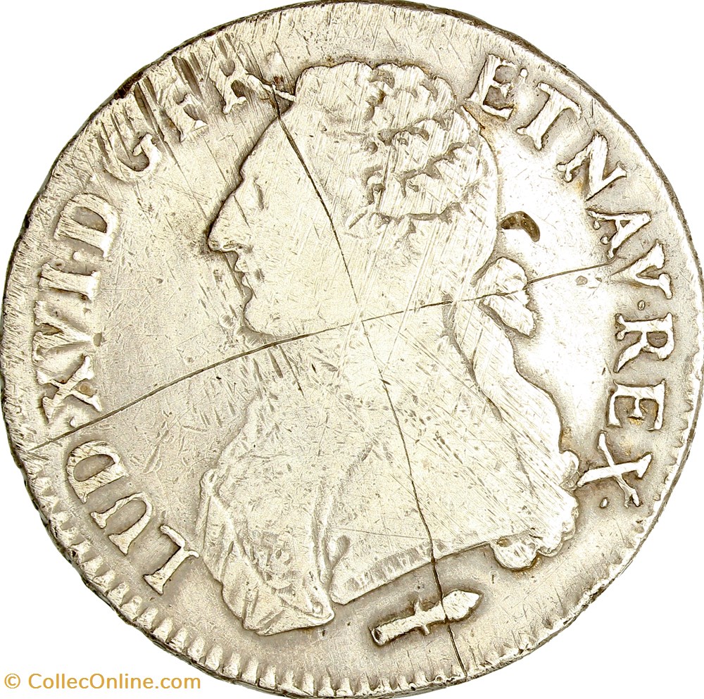 monnaies europe medievale france royales ecu aux branches olivier louis xvi 1785 perpignan