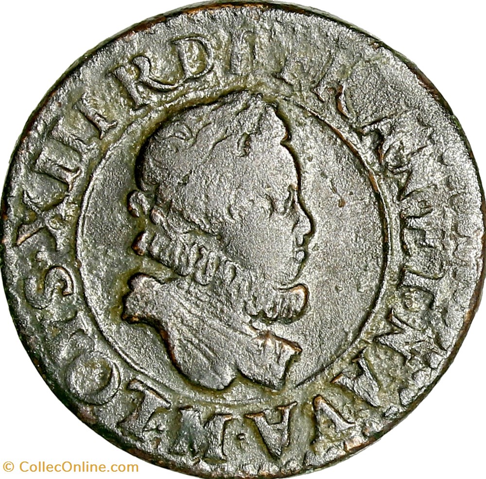 Double tournois, Louis XIII, 1612, Toulouse monnaies europe medievale a france royales double tournois louis xiii 1612 toulouse
