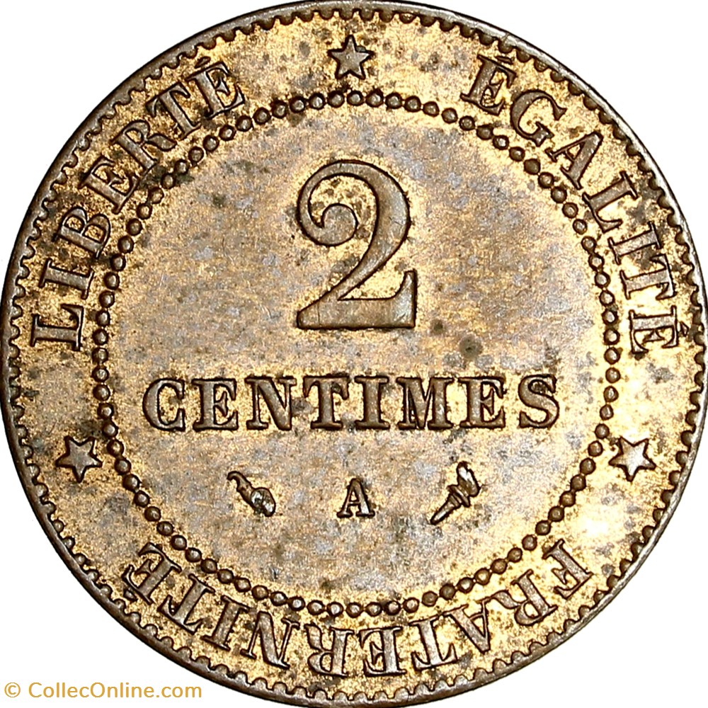 2 centimes Cérès, IIIe République, 1897, Paris monnaies monde france 2 centimes ceres iiie republique 1897 paris