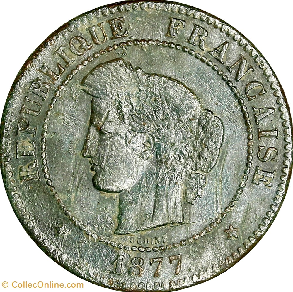 monnaies monde france 5 centimes ceres iiie republique 1877 paris