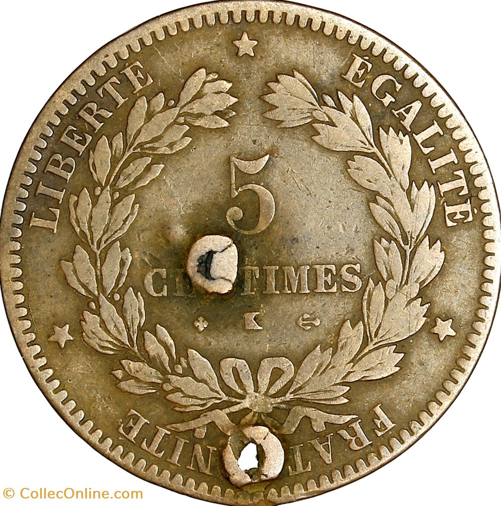 5 centimes Cérès, IIIe République, 1872, Bordeaux monnaies monde france 5 centimes ceres iiie republique 1872 bordeaux