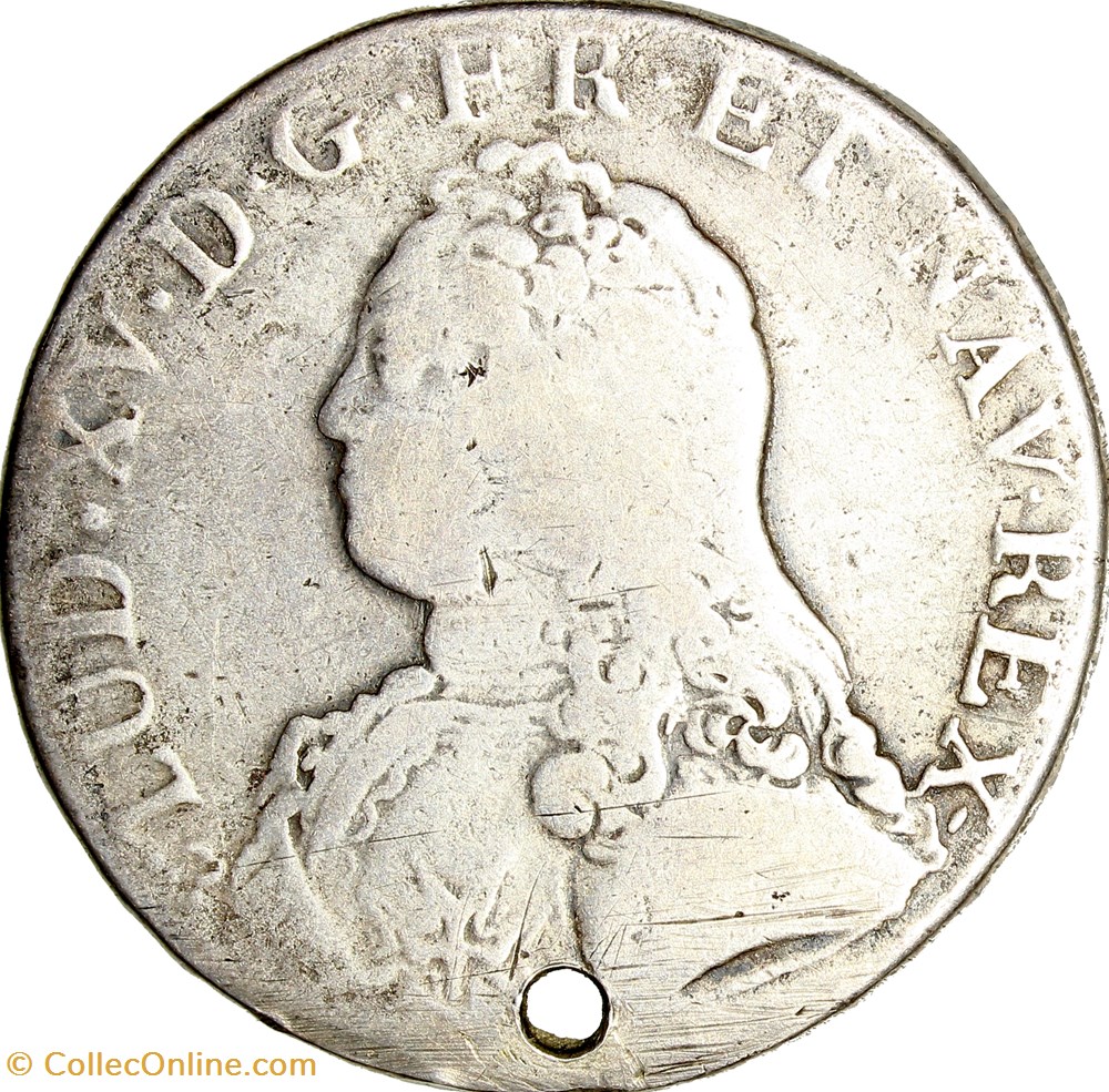 monnaies europe medievale france royales ecu aux branches olivier louis xv 1738 rouen
