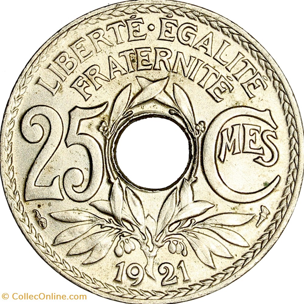 25 centimes Lindauer, IIIe République, 1921 monnaies monde france 25 centimes lindauer iiie republique 1921