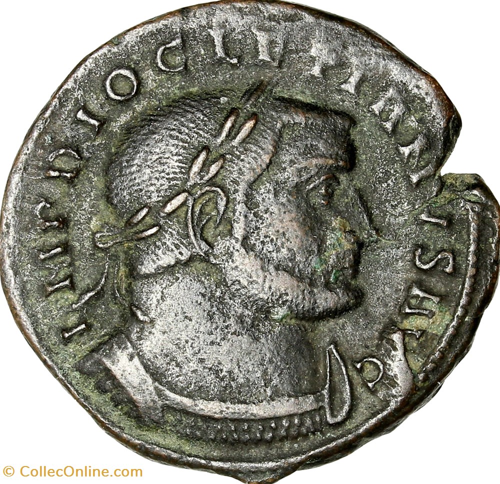 Follis de Dioclétien, Genius, 302 - mi 304, Lyon monnaies antiques a romaines imperiales republicaines follis de diocletien genius 302 mi 304 lyon