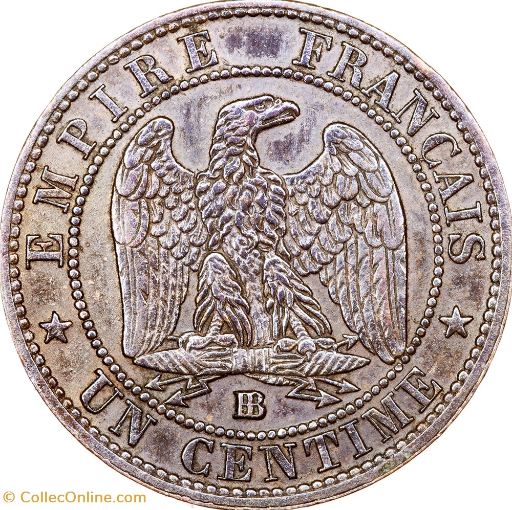 Un centime, tête nue, Napoléon III, 1855, ancre, Strasbourg monnaies monde france un centime tete nue napoleon iii 1855 ancre strasbourg