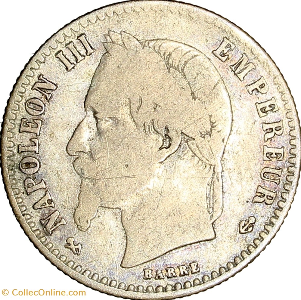 50 centimes, tête laurée, Napoléon III, 1865, Bordeaux monnaies monde france 50 centimes tete lauree napoleon iii 1865 bordeaux