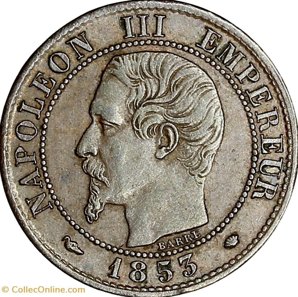 Un centime, tête nue, Napoléon III, 1853, Marseille monnaies monde france un centime tete nue napoleon iii 1853 marseille
