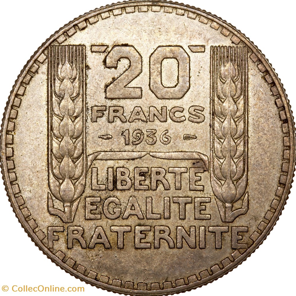 20 francs Turin, IIIe République, 1936 monnaies monde france 20 francs turin iiie republique 1936