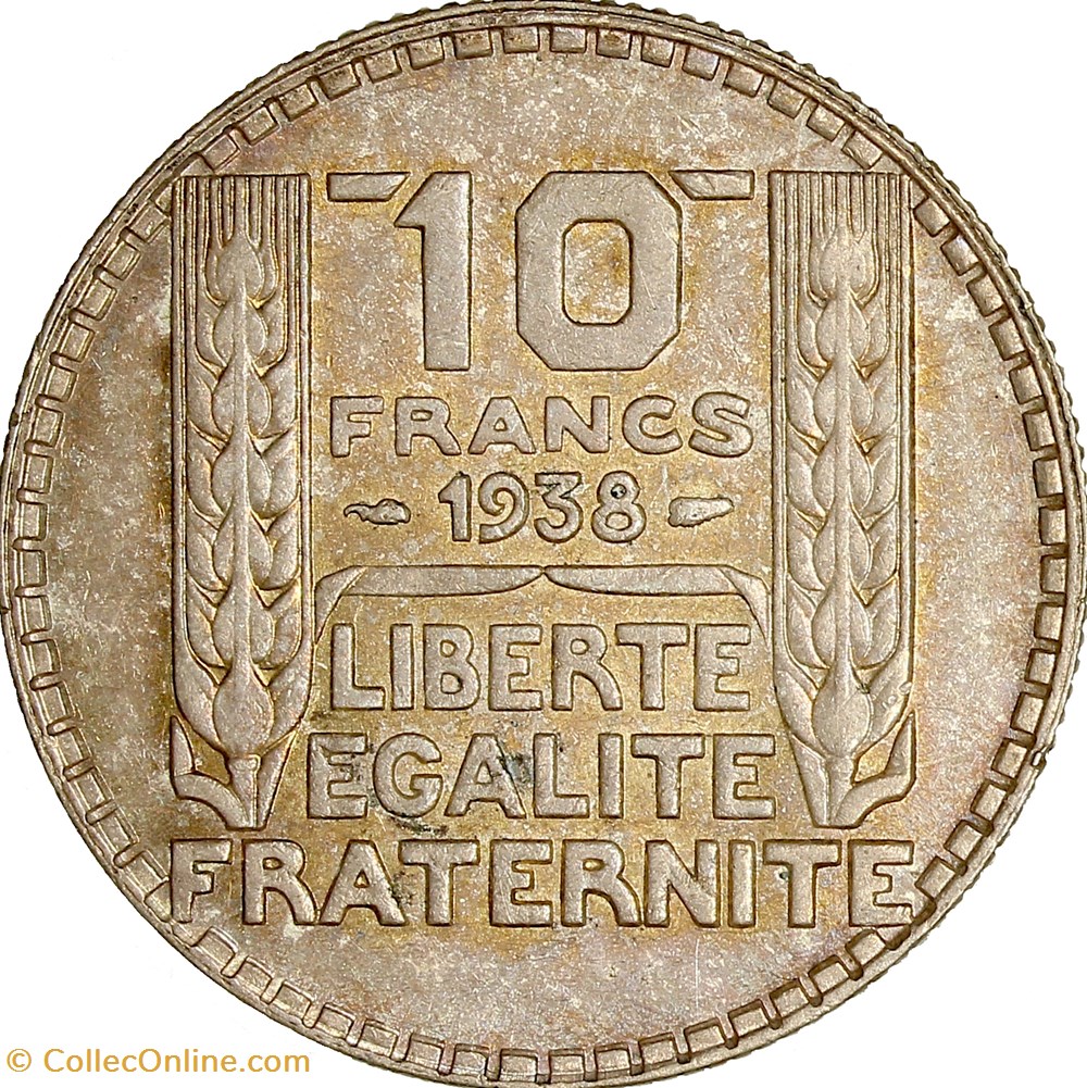 10 francs Turin, IIIe République, 1938 monnaies monde france 10 francs turin iiie republique 1938